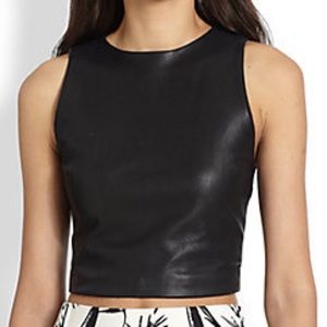 Alice + Olivia size 10 Leather Crop Top